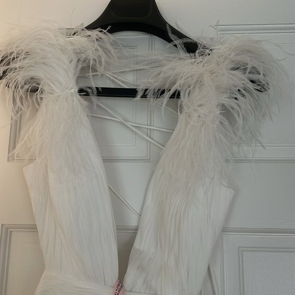 NEW Mac Duggal feather A line gown - Picture 7 of 7